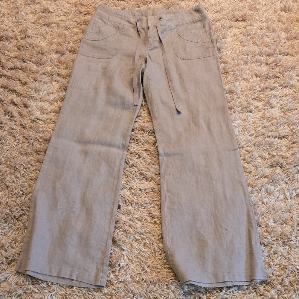 Casual Tan Wide-Leg Pants